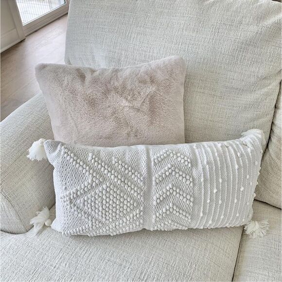 Threshold faux rabbit fur square throw pillow - Picture 5 of 6